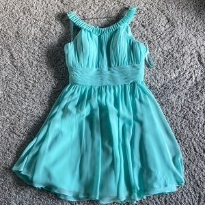 Teal dress . Mari Lee
